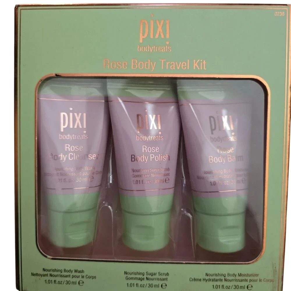 Pixi Beauty Rose Body Travel Kit‎ & Glitter Eye Quad Makeup Set
